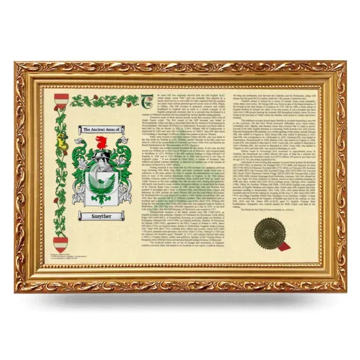 Smyther Armorial Landscape Framed - Gold