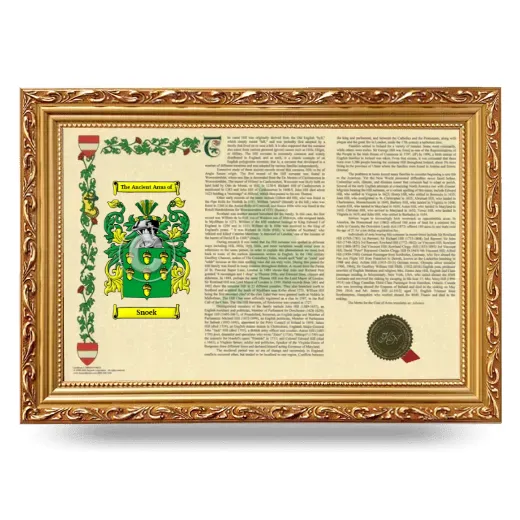 Snoek Armorial Landscape Framed - Gold