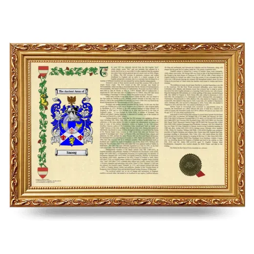 Snoog Armorial Landscape Framed - Gold