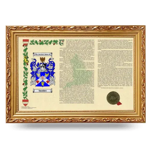 Snookes Armorial Landscape Framed - Gold