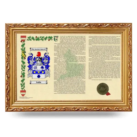 Sodin Armorial Landscape Framed - Gold