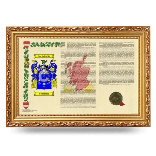 Somahan Armorial Landscape Framed - Gold