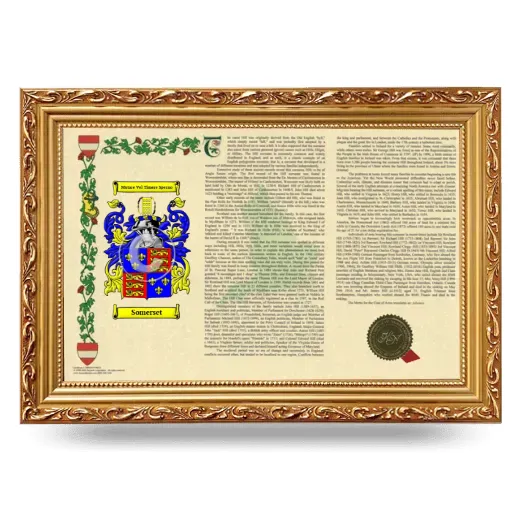 Somerset Armorial Landscape Framed - Gold