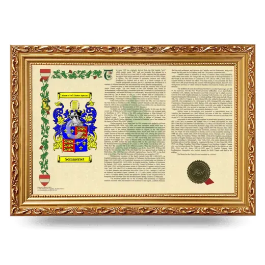 Sommerset Armorial Landscape Framed - Gold