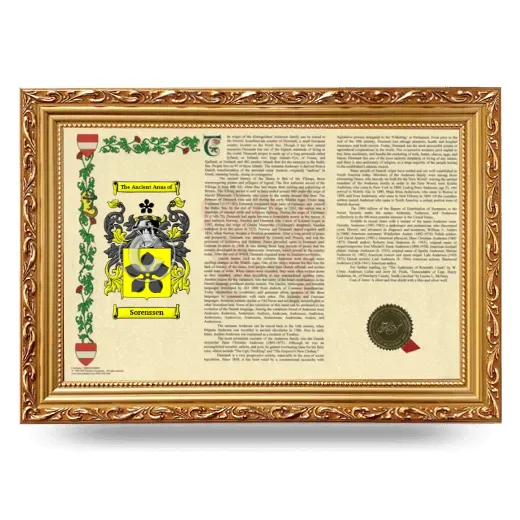 Sorenssen Armorial Landscape Framed - Gold