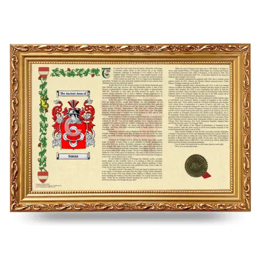 Sousa Armorial Landscape Framed - Gold