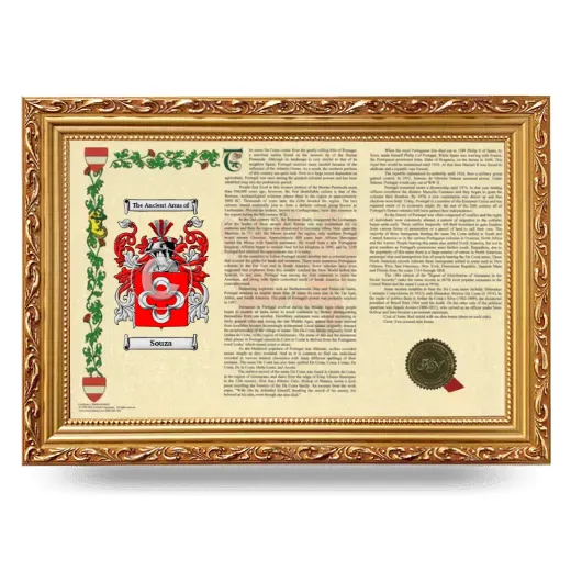 Souza Armorial Landscape Framed - Gold