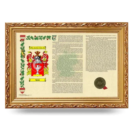 Span Armorial Landscape Framed - Gold