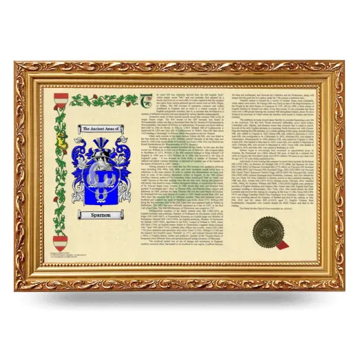 Sparnon Armorial Landscape Framed - Gold