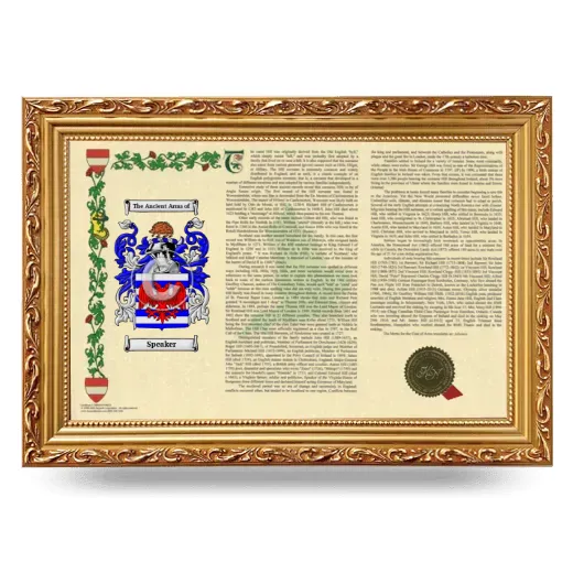 Speaker Armorial Landscape Framed - Gold