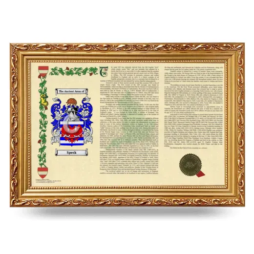 Speck Armorial Landscape Framed - Gold