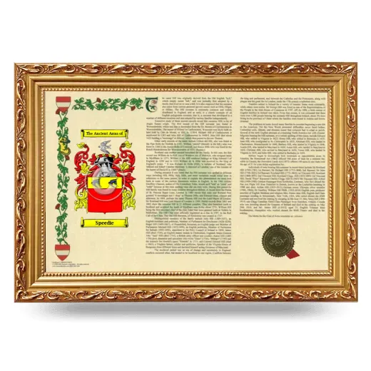 Speedie Armorial Landscape Framed - Gold
