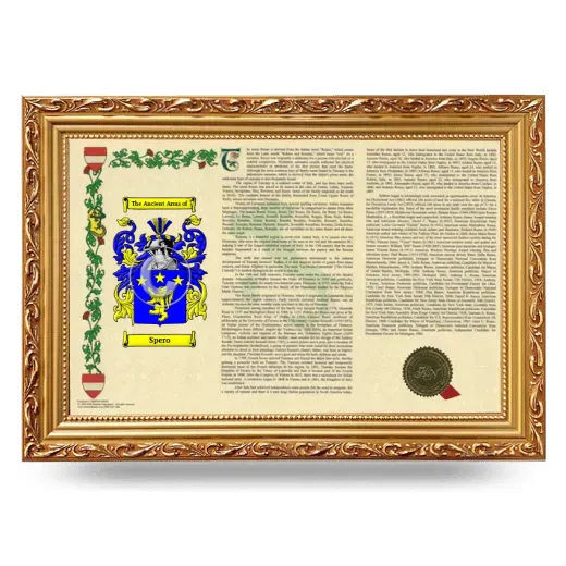 Spero Armorial Landscape Framed - Gold