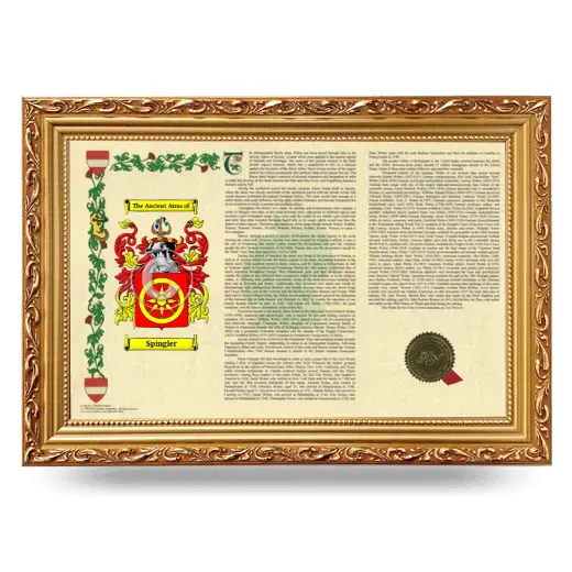 Spingler Armorial Landscape Framed - Gold