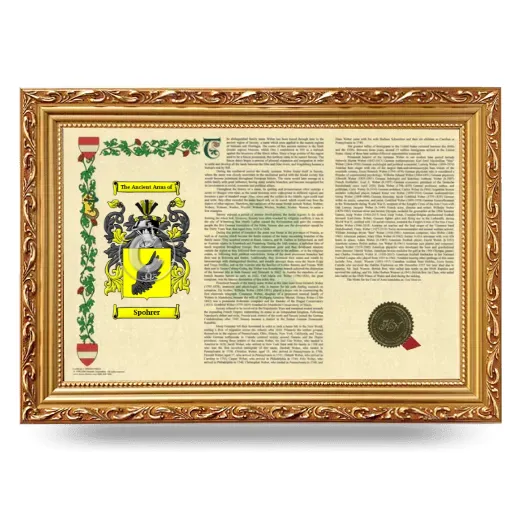 Spohrer Armorial Landscape Framed - Gold