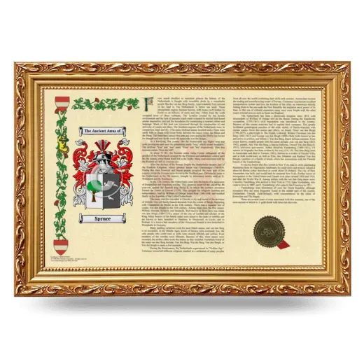 Spruce Armorial Landscape Framed - Gold