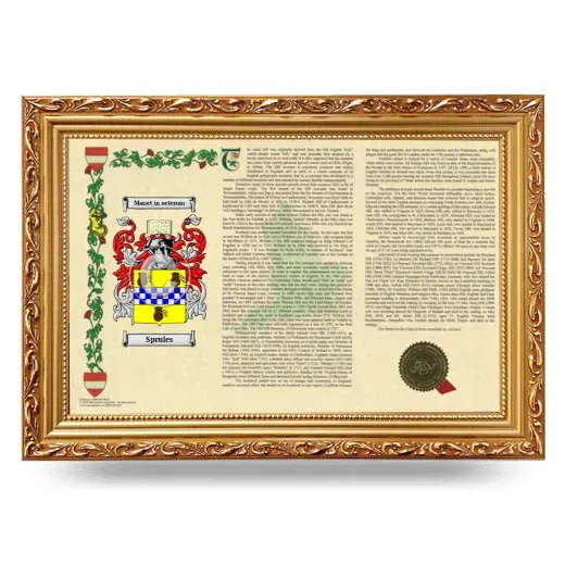 Sprules Armorial Landscape Framed - Gold