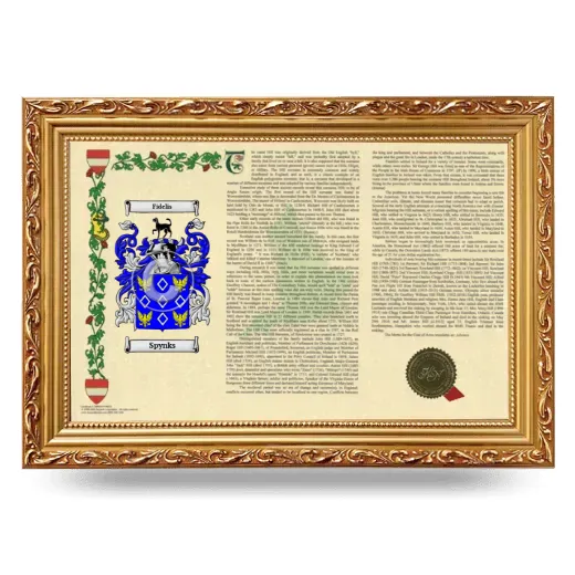 Spynks Armorial Landscape Framed - Gold