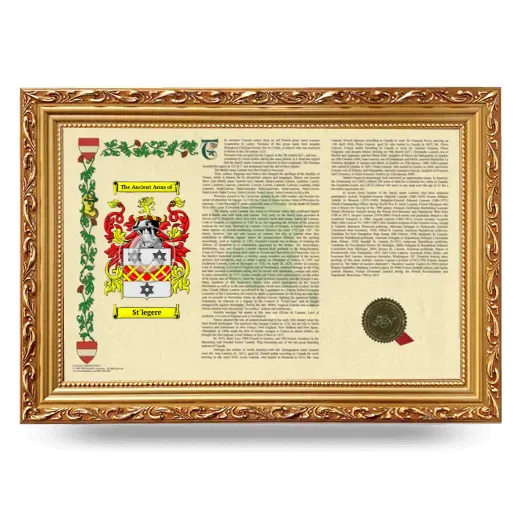 St'legere Armorial Landscape Framed - Gold