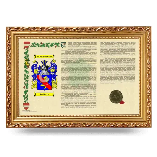 St-Pierre Armorial Landscape Framed - Gold