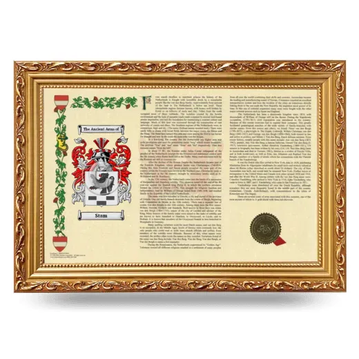 Stam Armorial Landscape Framed - Gold