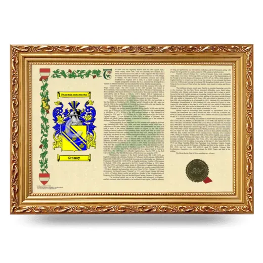Stanay Armorial Landscape Framed - Gold
