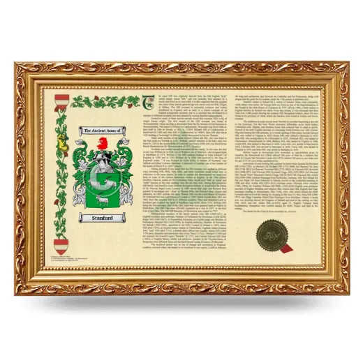 Stanfurd Armorial Landscape Framed - Gold