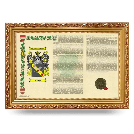 Stango Armorial Landscape Framed - Gold