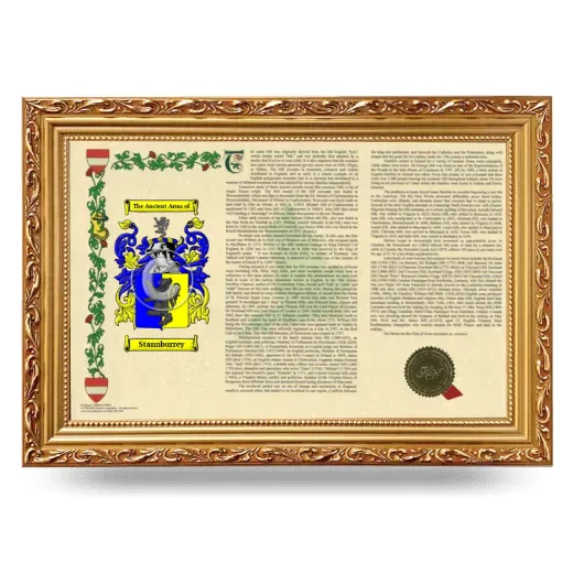 Stannburrey Armorial Landscape Framed - Gold