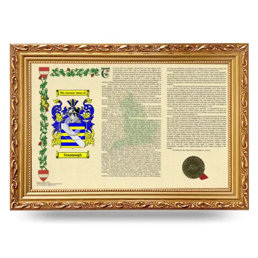 Stannough Armorial Landscape Framed - Gold