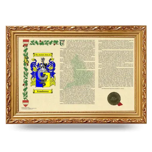 Stansberray Armorial Landscape Framed - Gold