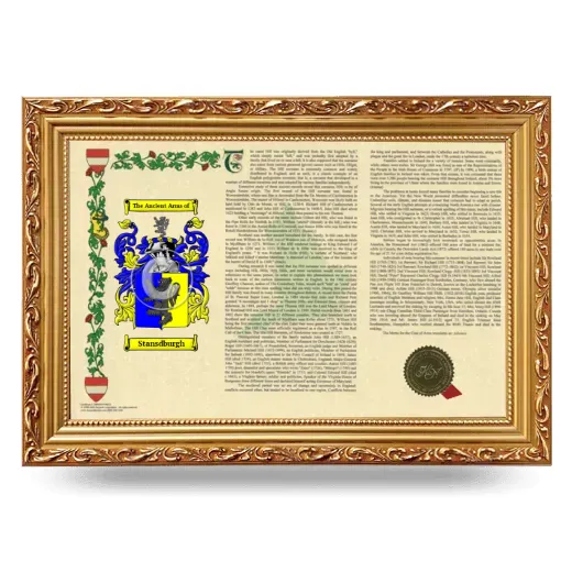 Stansdburgh Armorial Landscape Framed - Gold
