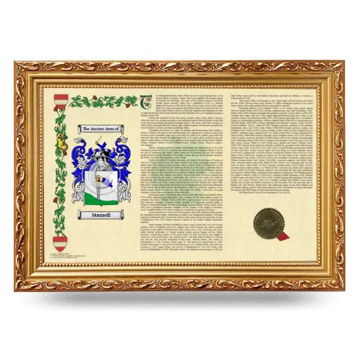 Stansell Armorial Landscape Framed - Gold