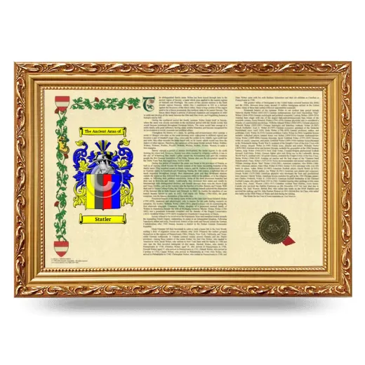 Statler Armorial Landscape Framed - Gold
