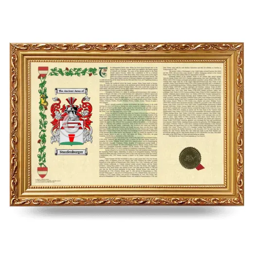 Staufenburger Armorial Landscape Framed - Gold