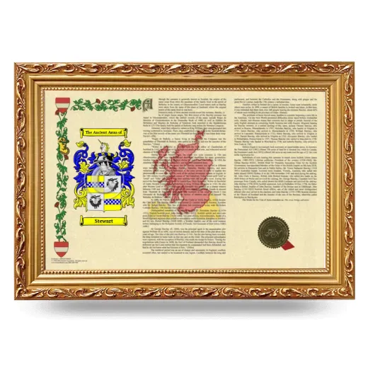 Stewart Armorial Landscape Framed - Gold
