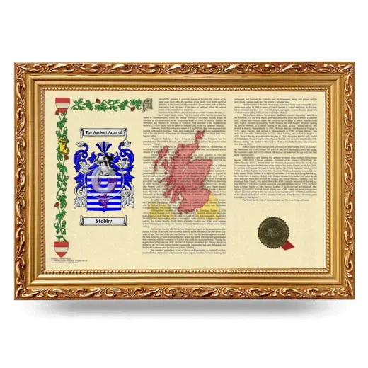 Stobby Armorial Landscape Framed - Gold