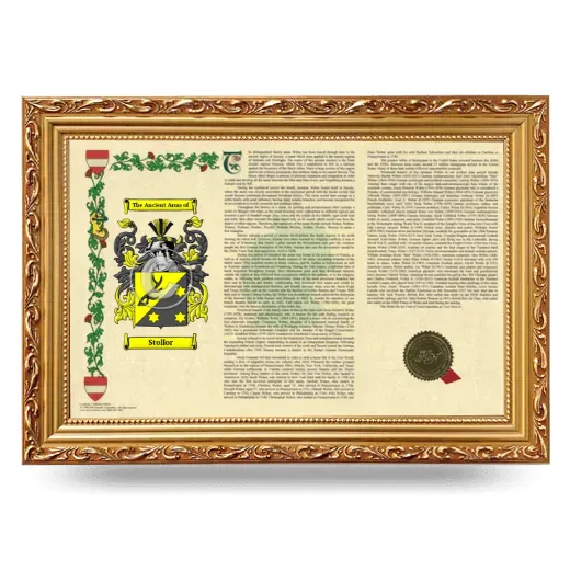 Stollor Armorial Landscape Framed - Gold
