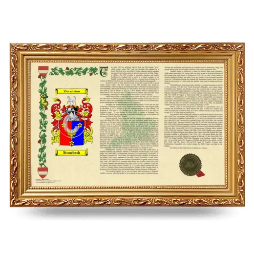 Stoneback Armorial Landscape Framed - Gold