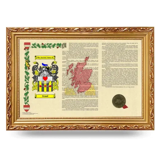 Stood Armorial Landscape Framed - Gold