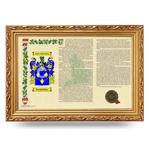 Stoopforthey Armorial Landscape Framed - Gold