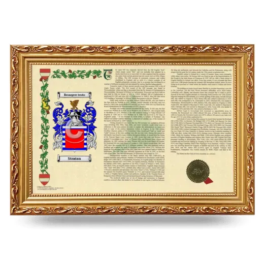 Stratan Armorial Landscape Framed - Gold