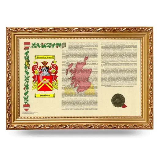 Strathern Armorial Landscape Framed - Gold