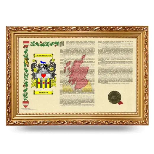 Studman Armorial Landscape Framed - Gold