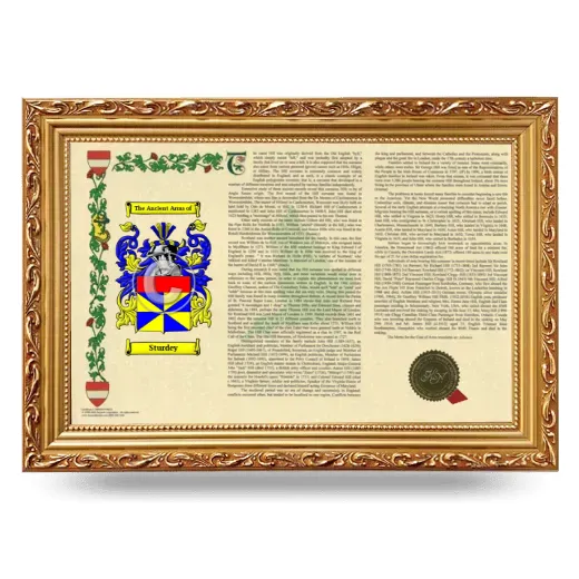 Sturdey Armorial Landscape Framed - Gold