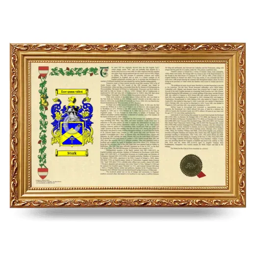 Sturk Armorial Landscape Framed - Gold