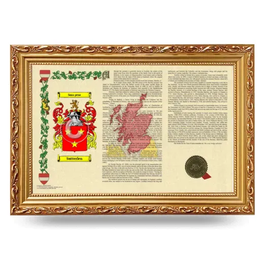 Sutterlen Armorial Landscape Framed - Gold