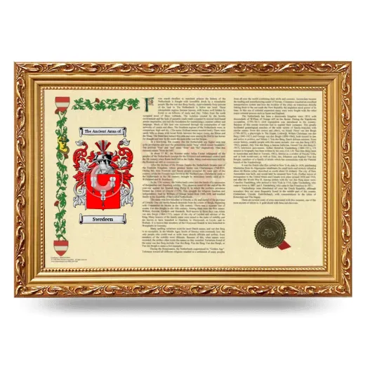Swedeen Armorial Landscape Framed - Gold