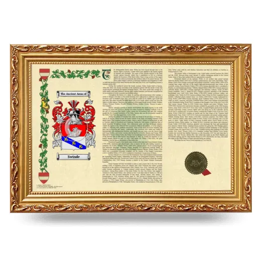 Swinde Armorial Landscape Framed - Gold