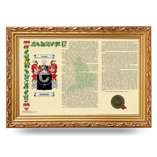 Sycamore Armorial Landscape Framed - Gold